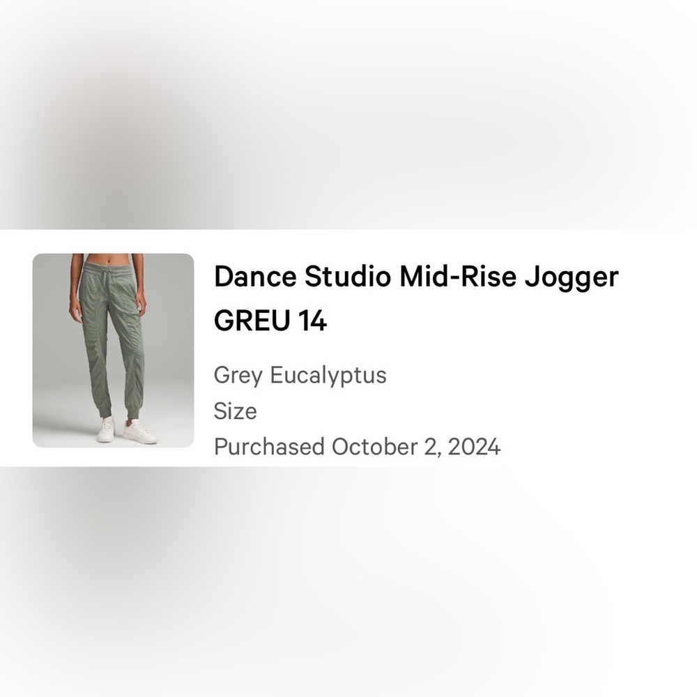 Lululemon Dance Studio Mid-Rise Jogger in Grey Eucalyptus Size 14